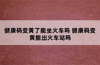 健康码变黄了能坐火车吗 健康码变黄能出火车站吗